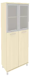 Офисный шкаф высокий широкий со стеклом в раме