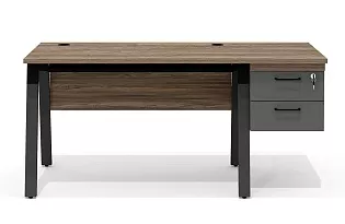 Стол прямой с подвесной тумбой на металлокаркасе (правый)