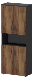Офисный шкаф для документов закрытый 4-дверный с нишей