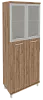 Офисный шкаф высокий широкий со стеклом в раме