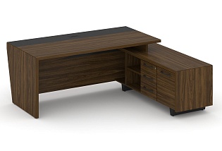 Стол руководителя с опорной тумбой (правый)