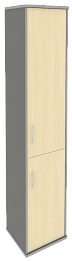 Офисный шкаф высокий узкий закрытый 2 секции, Л/Пр.