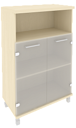 Офисный шкаф для документов средний, широкий со стеклом