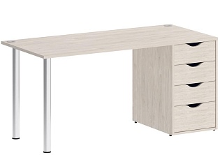 Стол компьютерный на металлокаркасе с тумбой