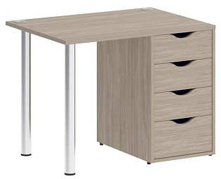 Стол компьютерный на металлокаркасе с тумбой